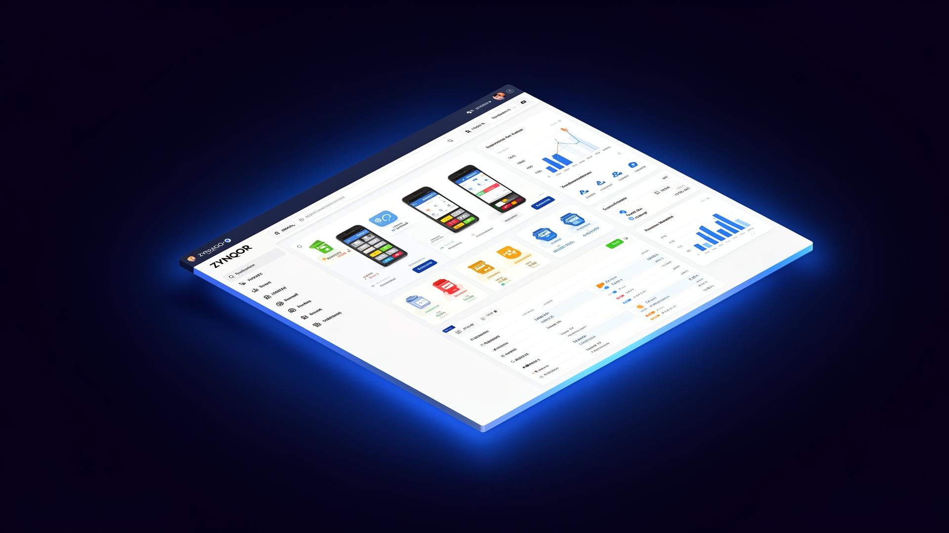 Zynqor ERP system dashboard showing real-time business operations and analytics